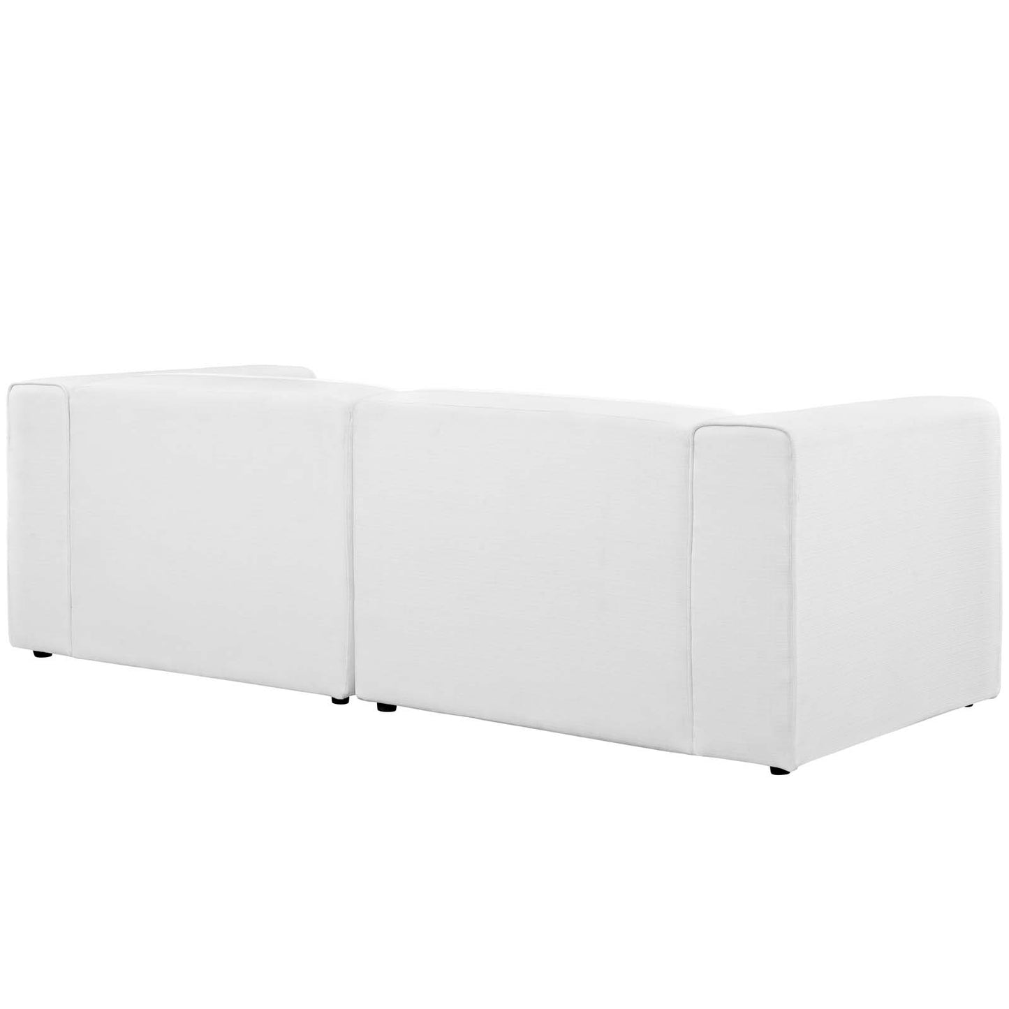 Modway Outlet Mingle 2 Piece Upholstered Fabric Sectional Sofa Set by Modway  Living Room Furniture White - EEI-2825-WHI
