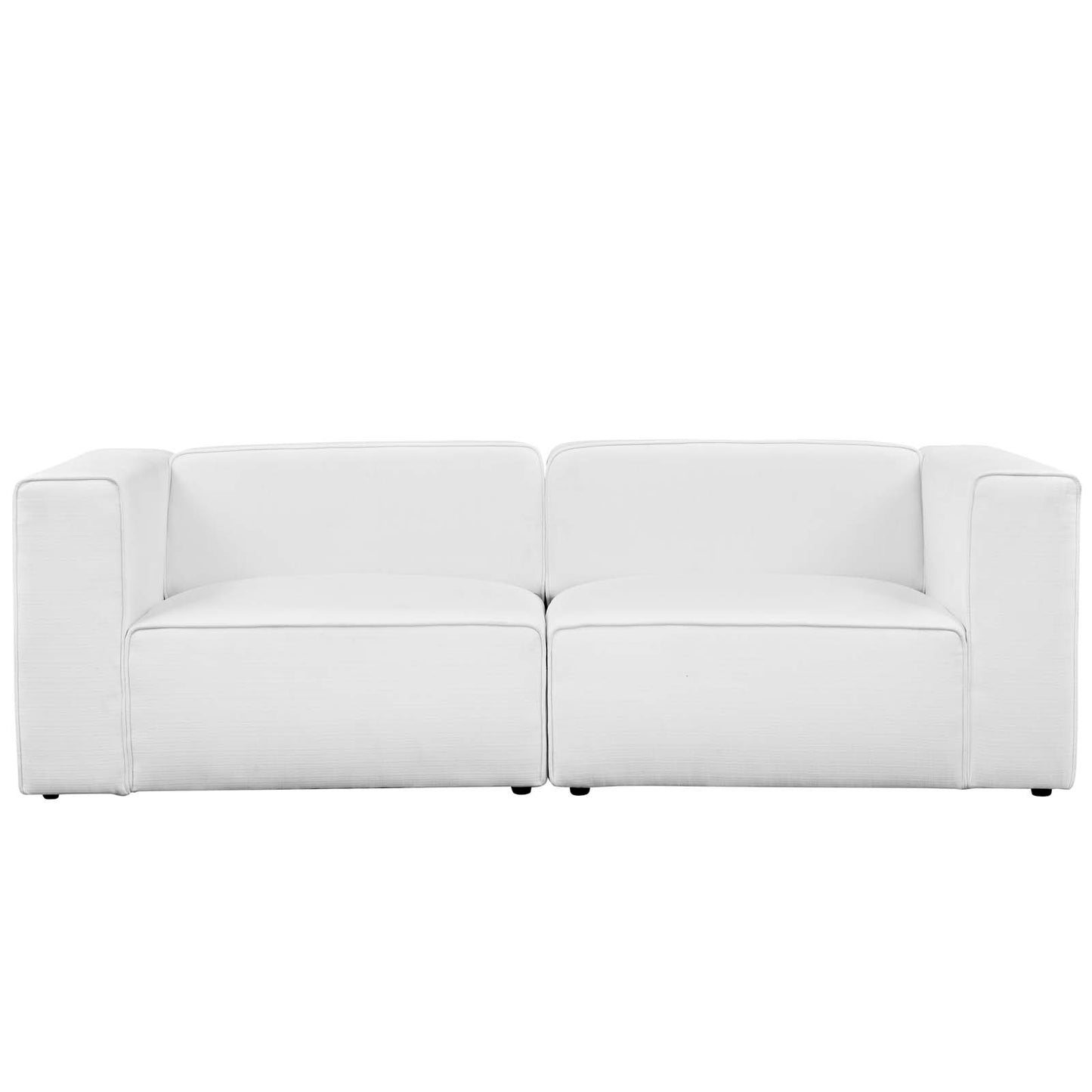 Modway Outlet Mingle 2 Piece Upholstered Fabric Sectional Sofa Set by Modway  Living Room Furniture White - EEI-2825-WHI