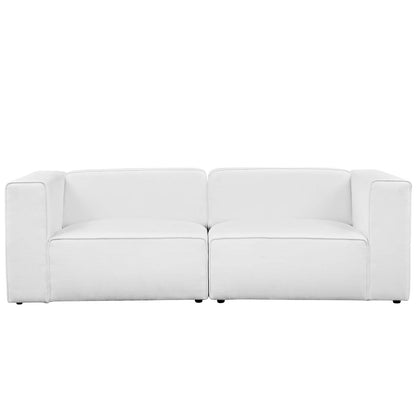 Modway Outlet Mingle 2 Piece Upholstered Fabric Sectional Sofa Set by Modway  Living Room Furniture White - EEI-2825-WHI