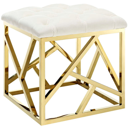 Modway Outlet Intersperse Ottoman by Modway  Living Room Furniture Gold Ivory - EEI-2845-GLD-IVO