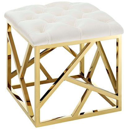 Modway Outlet Intersperse Ottoman by Modway  Living Room Furniture Gold Ivory - EEI-2845-GLD-IVO
