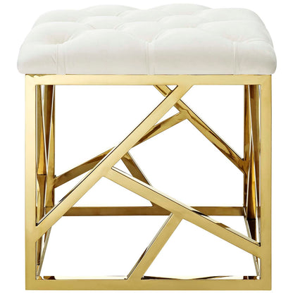 Modway Outlet Intersperse Ottoman by Modway  Living Room Furniture Gold Ivory - EEI-2845-GLD-IVO