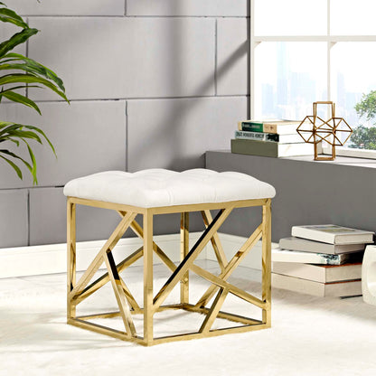 Modway Outlet Intersperse Ottoman by Modway  Living Room Furniture Gold Ivory - EEI-2845-GLD-IVO