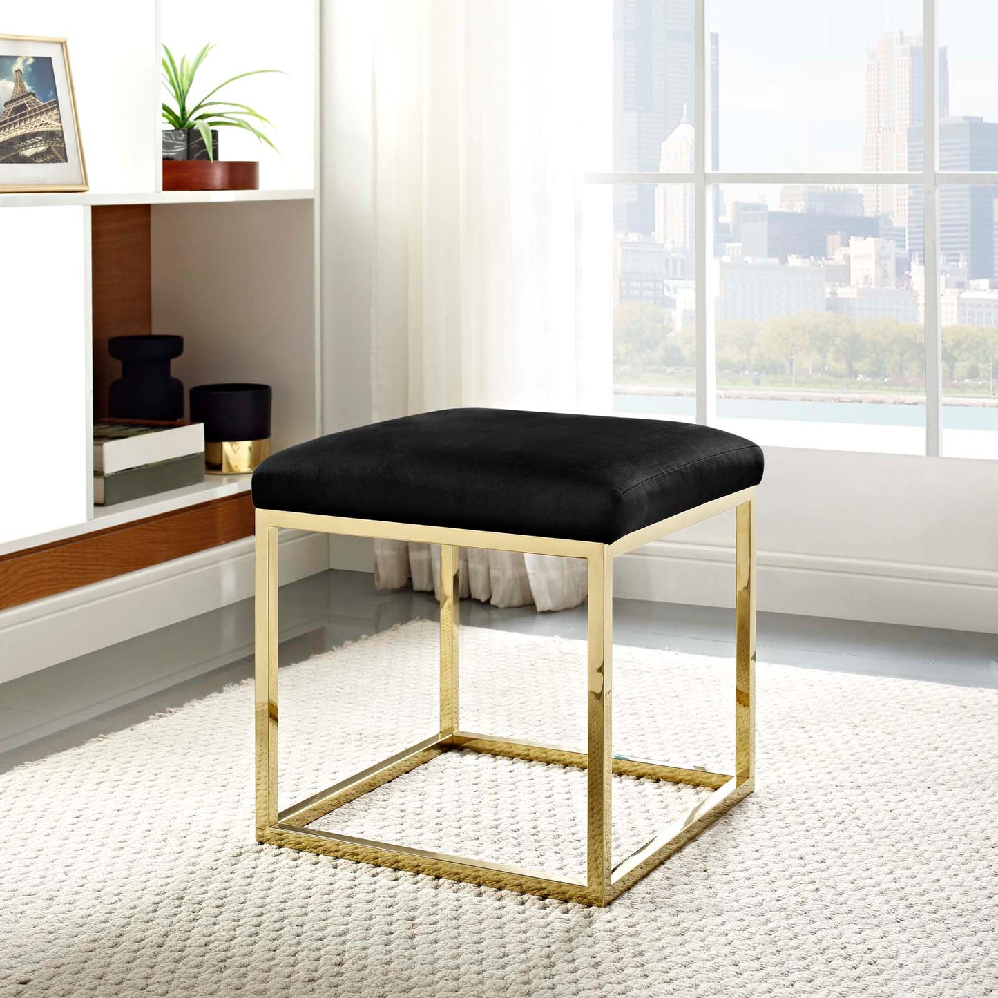 Modway Outlet Anticipate Ottoman by Modway  Living Room Furniture Gold Black - EEI-2849-GLD-BLK