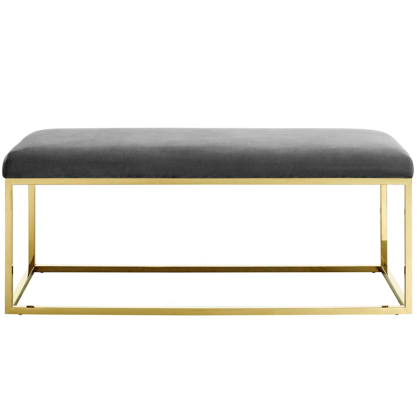Modway Outlet Anticipate Fabric Bench by Modway  Living Room Furniture Gold Gray - EEI-2851-GLD-GRY