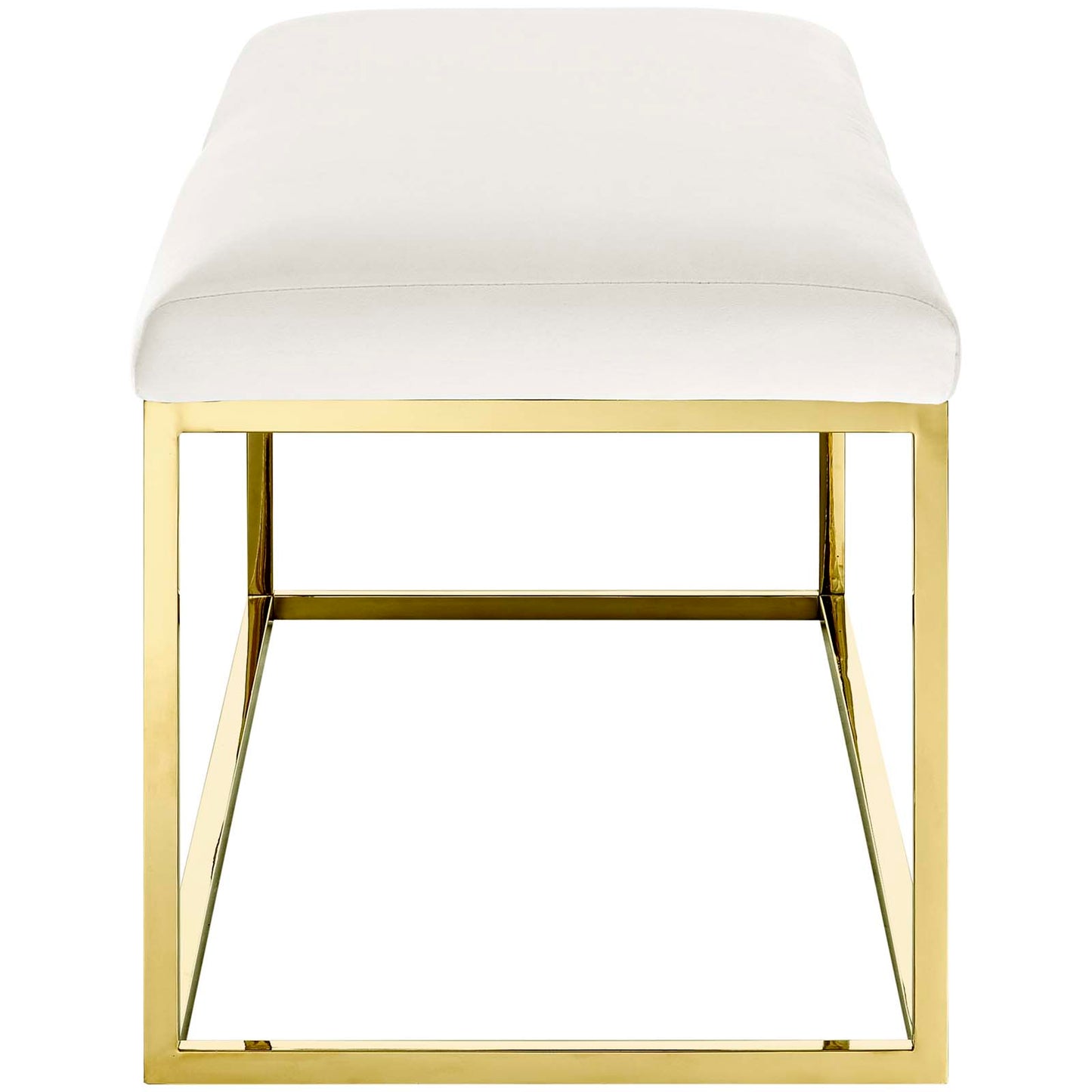 Modway Outlet Anticipate Fabric Bench by Modway  Living Room Furniture Gold Ivory - EEI-2851-GLD-IVO