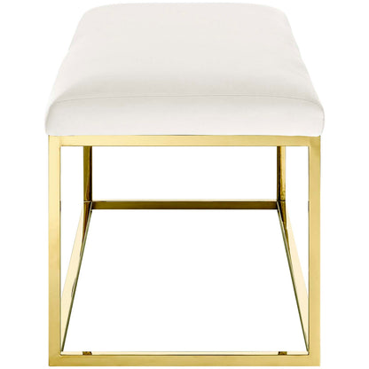 Modway Outlet Anticipate Fabric Bench by Modway  Living Room Furniture Gold Ivory - EEI-2851-GLD-IVO