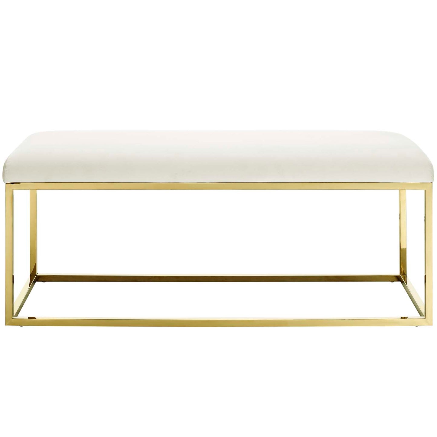 Modway Outlet Anticipate Fabric Bench by Modway  Living Room Furniture Gold Ivory - EEI-2851-GLD-IVO