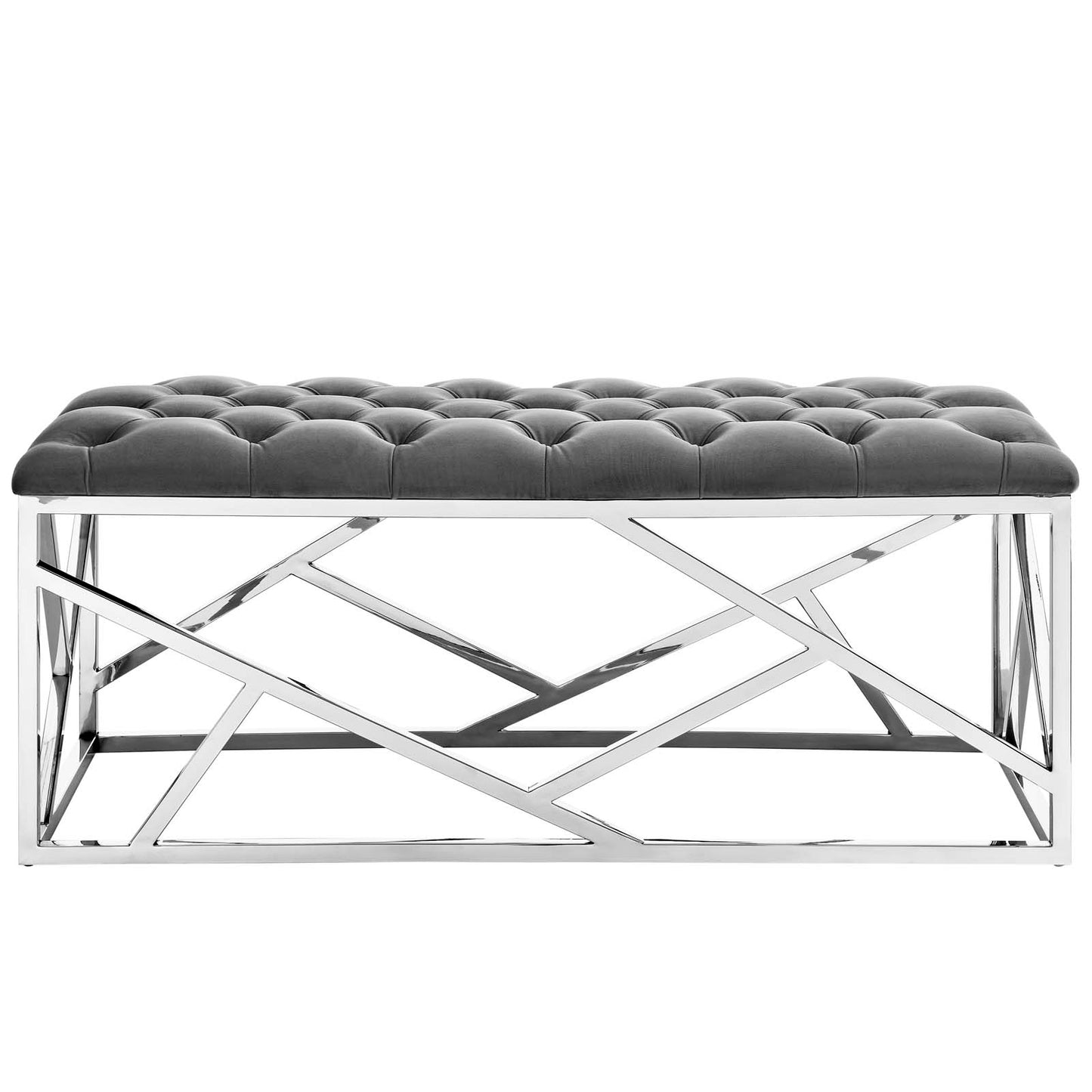 Modway Outlet Intersperse Bench by Modway  Living Room Furniture Silver Gray - EEI-2867-SLV-GRY
