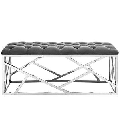 Modway Outlet Intersperse Bench by Modway  Living Room Furniture Silver Gray - EEI-2867-SLV-GRY