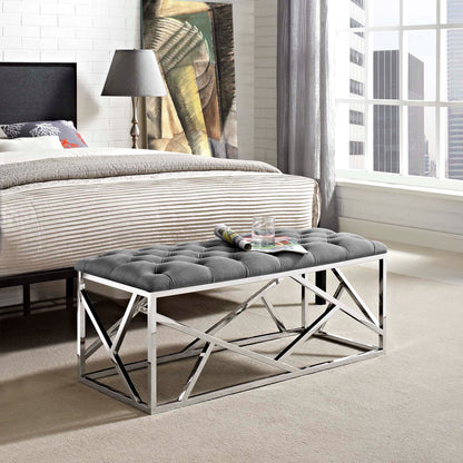 Modway Outlet Intersperse Bench by Modway  Living Room Furniture Silver Gray - EEI-2867-SLV-GRY