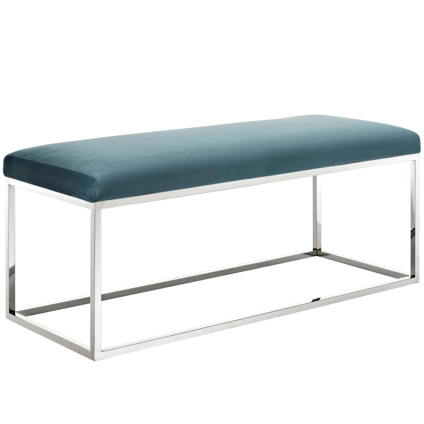 Modway Outlet Anticipate Performance Velvet Bench by Modway  Living Room Furniture Sea Blue - EEI-2869-SLV-SEA