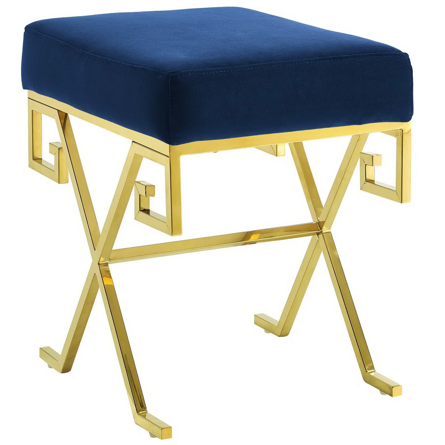 Modway Outlet Twist Performance Velvet Bench by Modway  Living Room Furniture Gold Navy - EEI-2877-GLD-NAV