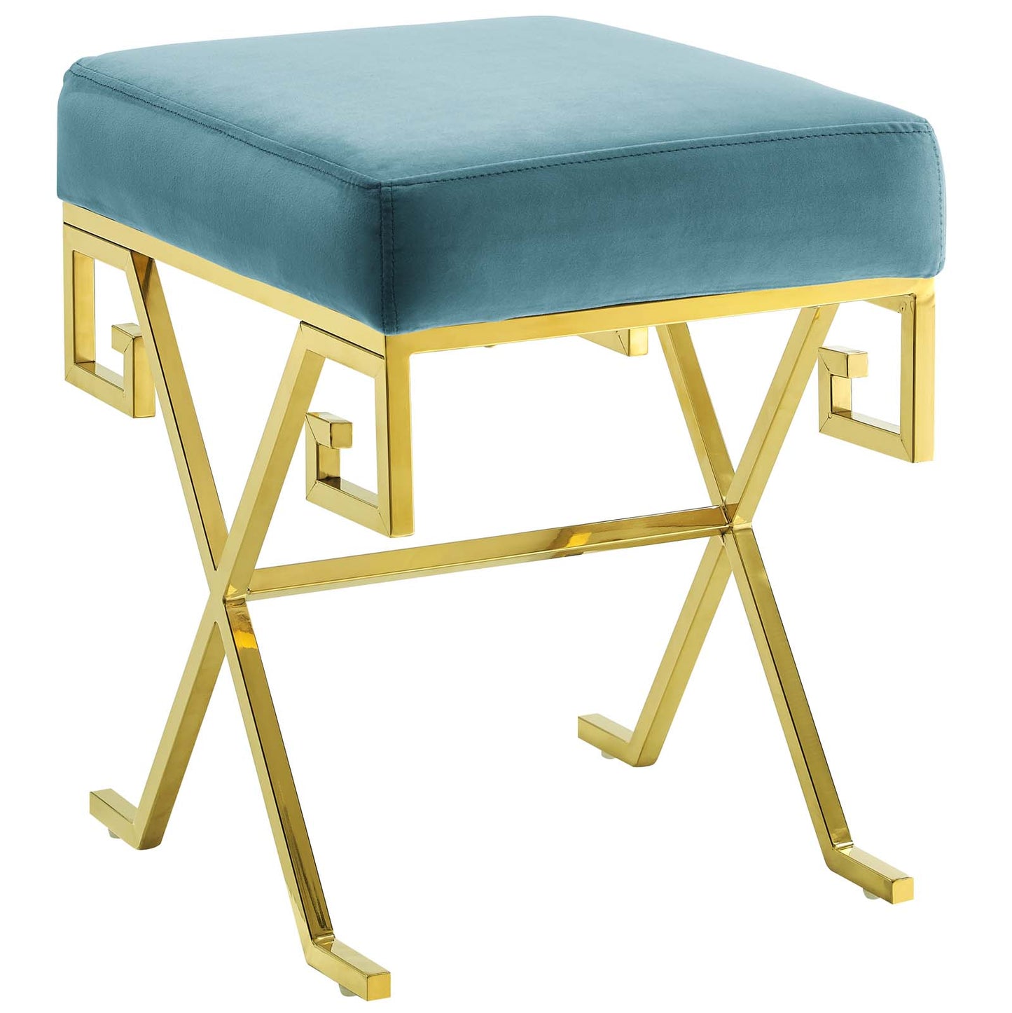 Modway Outlet Twist Performance Velvet Bench by Modway  Living Room Furniture Sea Blue - EEI-2877-GLD-SEA