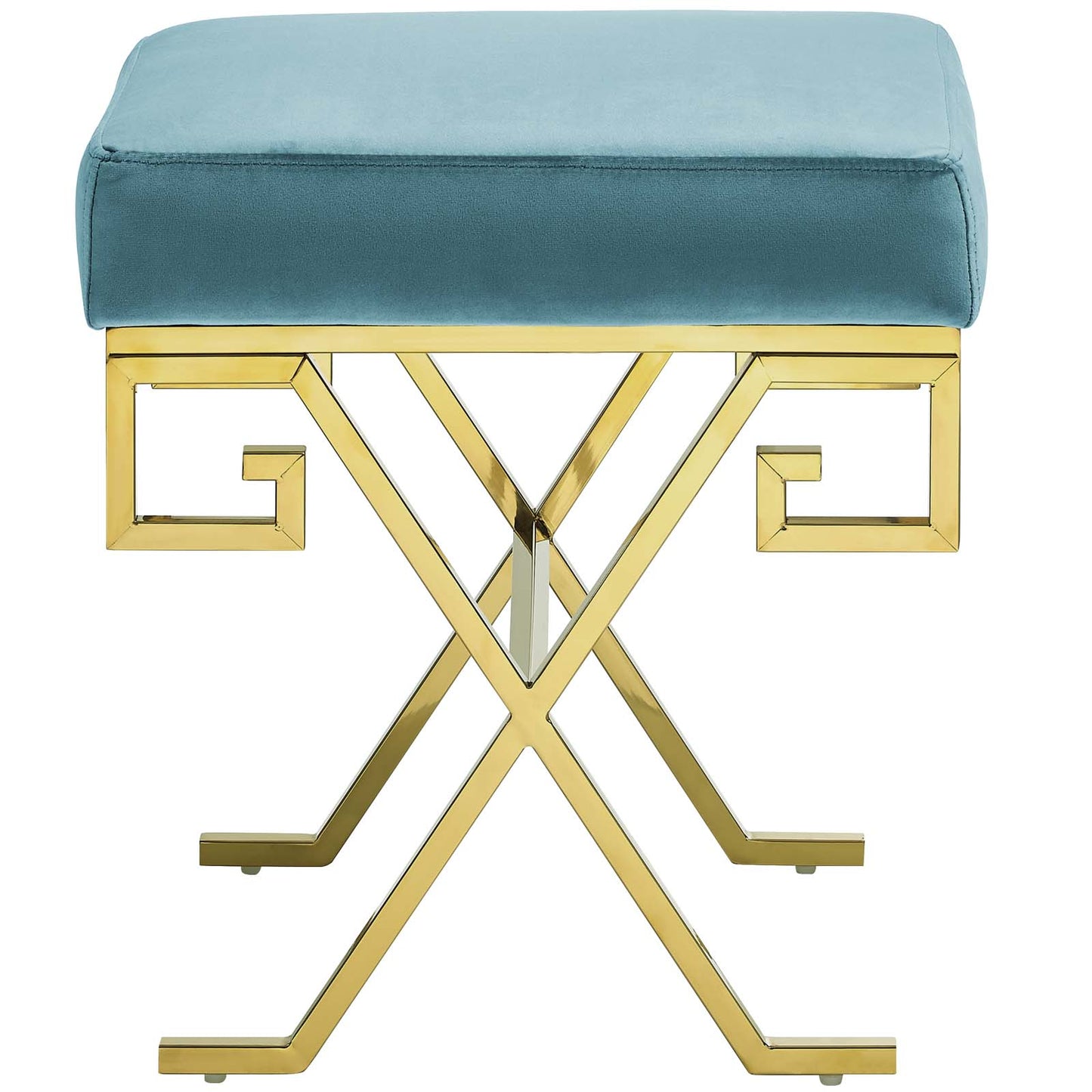 Modway Outlet Twist Performance Velvet Bench by Modway  Living Room Furniture Sea Blue - EEI-2877-GLD-SEA
