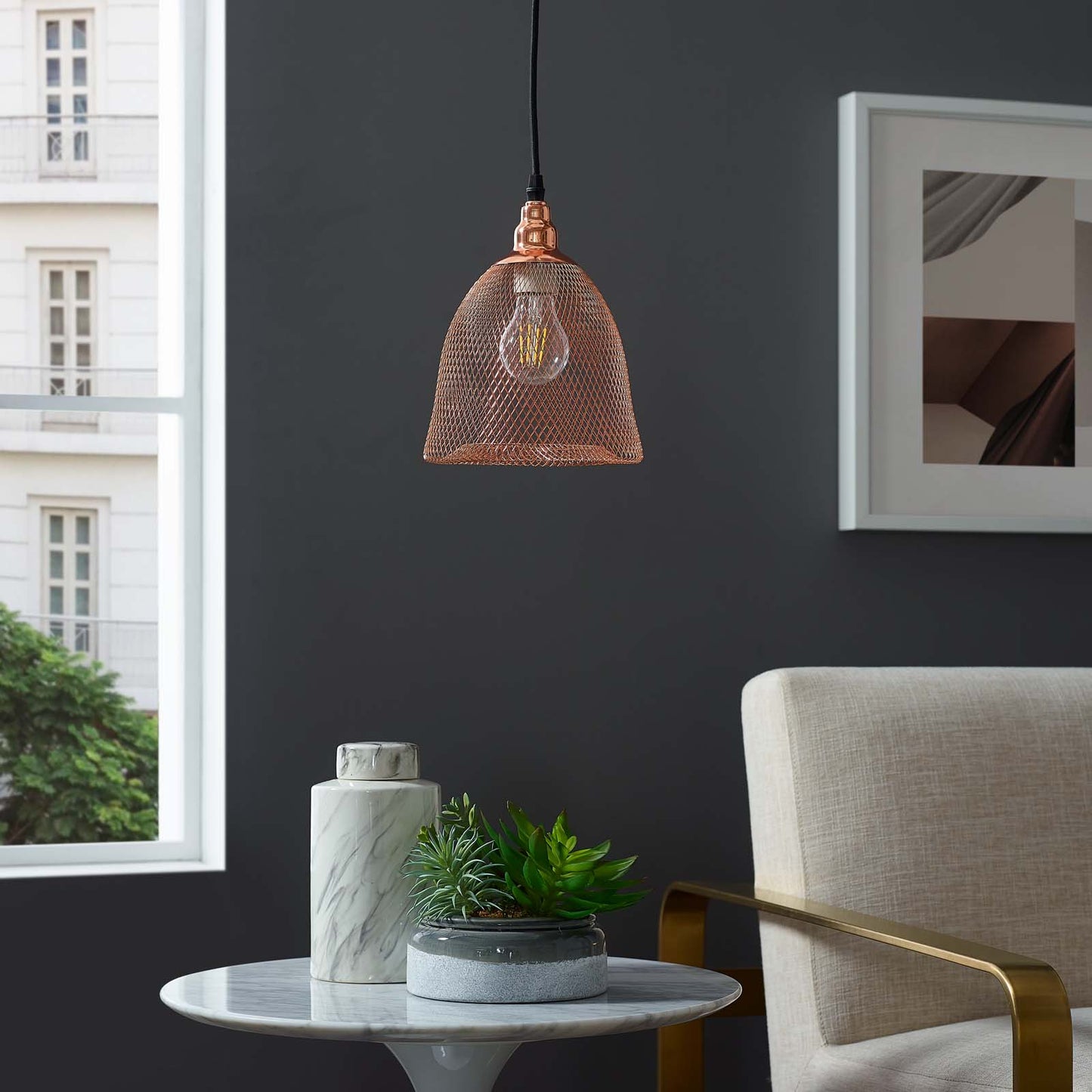 Modway Outlet Glimmer Bell-Shaped Rose Gold Pendant Light by Modway  Lighting Lighting  - EEI-2902