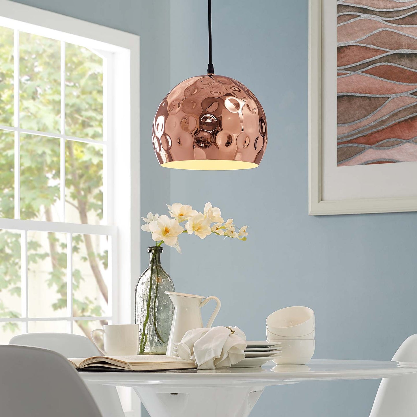 Modway Outlet Dimple 10" Half-Sphere Rose Gold Pendant Light by Modway  Lighting Lighting  - EEI-2905