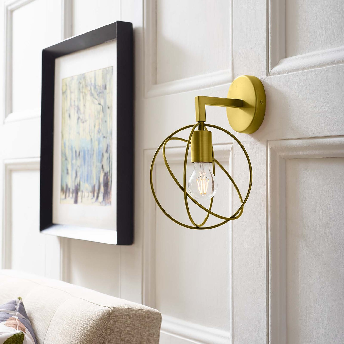 Modway Outlet Perimeter Brass Wall Sconce Light Fixture by Modway  Lighting Lighting  - EEI-2915