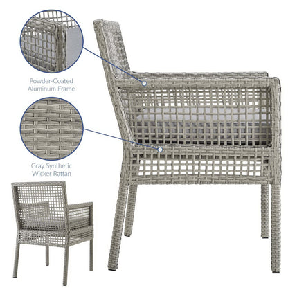 Modway - Aura 7 Piece Outdoor Patio Wicker Rattan Set by Modway  Outdoor Furniture Bar and Dining Gray - EEI-3560-GRY-GRY-SET