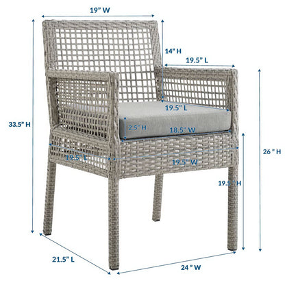 Modway - Aura 7 Piece Outdoor Patio Wicker Rattan Set by Modway  Outdoor Furniture Bar and Dining Gray - EEI-3560-GRY-GRY-SET