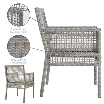 Modway - Aura Outdoor Patio Wicker Rattan Dining Armchair by Modway  Outdoor Furniture Bar and Dining White - EEI-2920-GRY-WHI