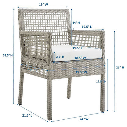 Modway - Aura 7 Piece Outdoor Patio Wicker Rattan Set by Modway  Outdoor Furniture Bar and Dining White - EEI-3560-GRY-WHI-SET