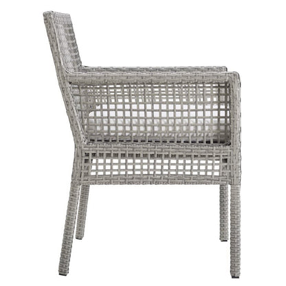 Modway - Aura Outdoor Patio Wicker Rattan Dining Armchair by Modway  Outdoor Furniture Bar and Dining White - EEI-2920-GRY-WHI