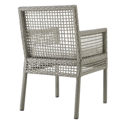 Modway - Aura Outdoor Patio Wicker Rattan Dining Armchair by Modway  Outdoor Furniture Bar and Dining White - EEI-2920-GRY-WHI