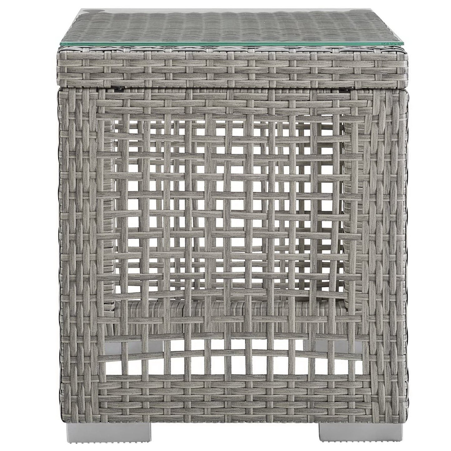 Modway - Aura Outdoor Patio Wicker Rattan Side Table by Modway  Outdoor Furniture Bar and Dining Gray - EEI-2922-GRY