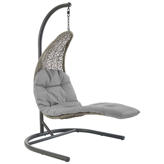 Modway - Landscape Hanging Chaise Lounge Outdoor Patio Swing Chair by Modway  Outdoor Furniture Daybeds and Lounges Gray - EEI-2952-LGR-GRY