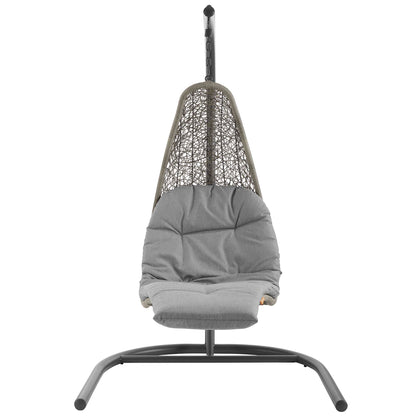 Modway - Landscape Hanging Chaise Lounge Outdoor Patio Swing Chair by Modway  Outdoor Furniture Daybeds and Lounges Gray - EEI-2952-LGR-GRY