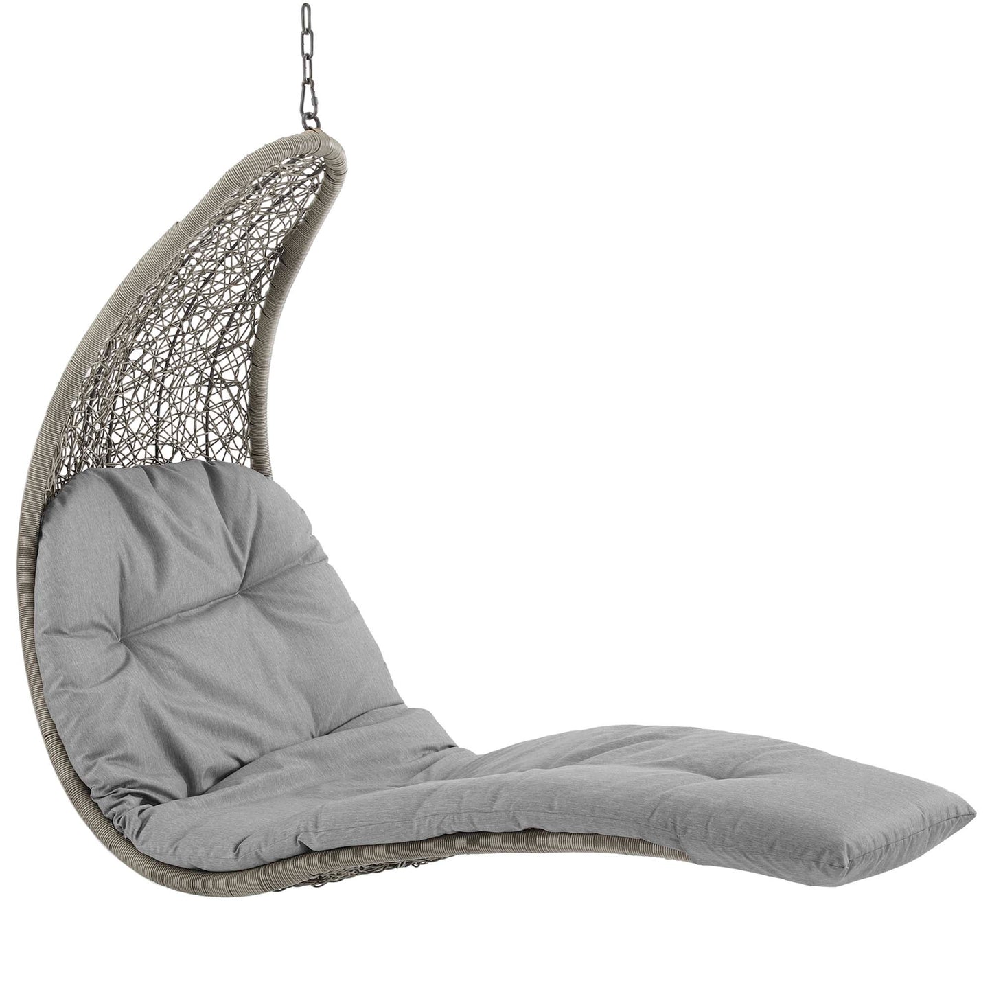 Modway - Landscape Hanging Chaise Lounge Outdoor Patio Swing Chair by Modway  Outdoor Furniture Daybeds and Lounges Gray - EEI-2952-LGR-GRY