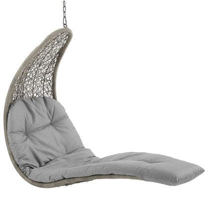 Modway - Landscape Hanging Chaise Lounge Outdoor Patio Swing Chair by Modway  Outdoor Furniture Daybeds and Lounges Gray - EEI-2952-LGR-GRY
