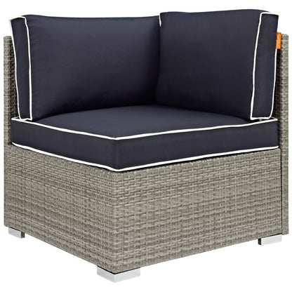 Modway Outlet Repose Outdoor Patio Corner by Modway  Outdoor Furniture Furniture Light Gray Navy - EEI-2956-LGR-NAV