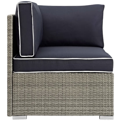 Modway Outlet Repose Outdoor Patio Corner by Modway  Outdoor Furniture Furniture Light Gray Navy - EEI-2956-LGR-NAV