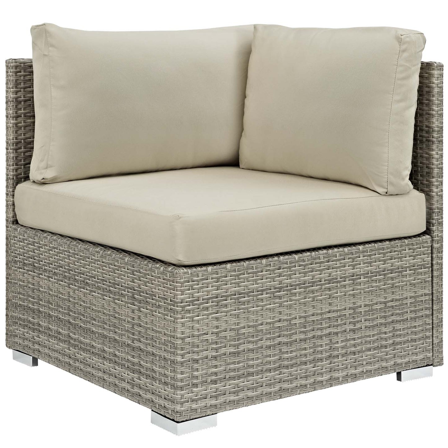 Modway Outlet Repose Sunbrella? Fabric Outdoor Patio Corner by Modway  Outdoor Furniture Furniture Light Gray Beige - EEI-2957-LGR-BEI