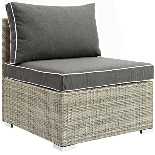 Modway Outlet Repose Outdoor Patio Armless Chair by Modway  Outdoor Furniture Furniture Light Gray Charcoal - EEI-2958-LGR-CHA