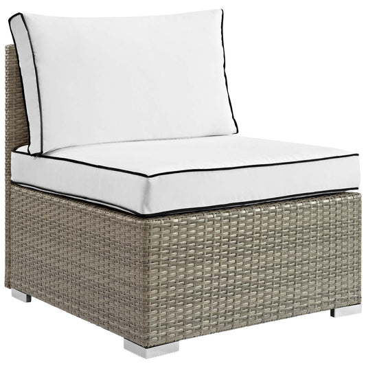 Modway Outlet Repose Outdoor Patio Armless Chair by Modway  Outdoor Furniture Furniture Light Gray White - EEI-2958-LGR-WHI