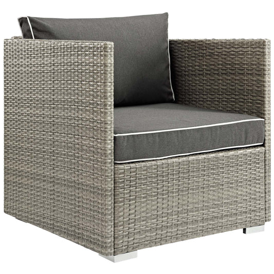 Modway Outlet Repose Outdoor Patio Armchair by Modway  Outdoor Furniture Furniture Light Gray Charcoal - EEI-2960-LGR-CHA