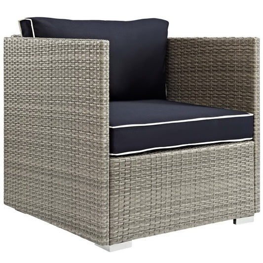 Modway Outlet Repose Outdoor Patio Armchair by Modway  Outdoor Furniture Furniture Light Gray Navy - EEI-2960-LGR-NAV