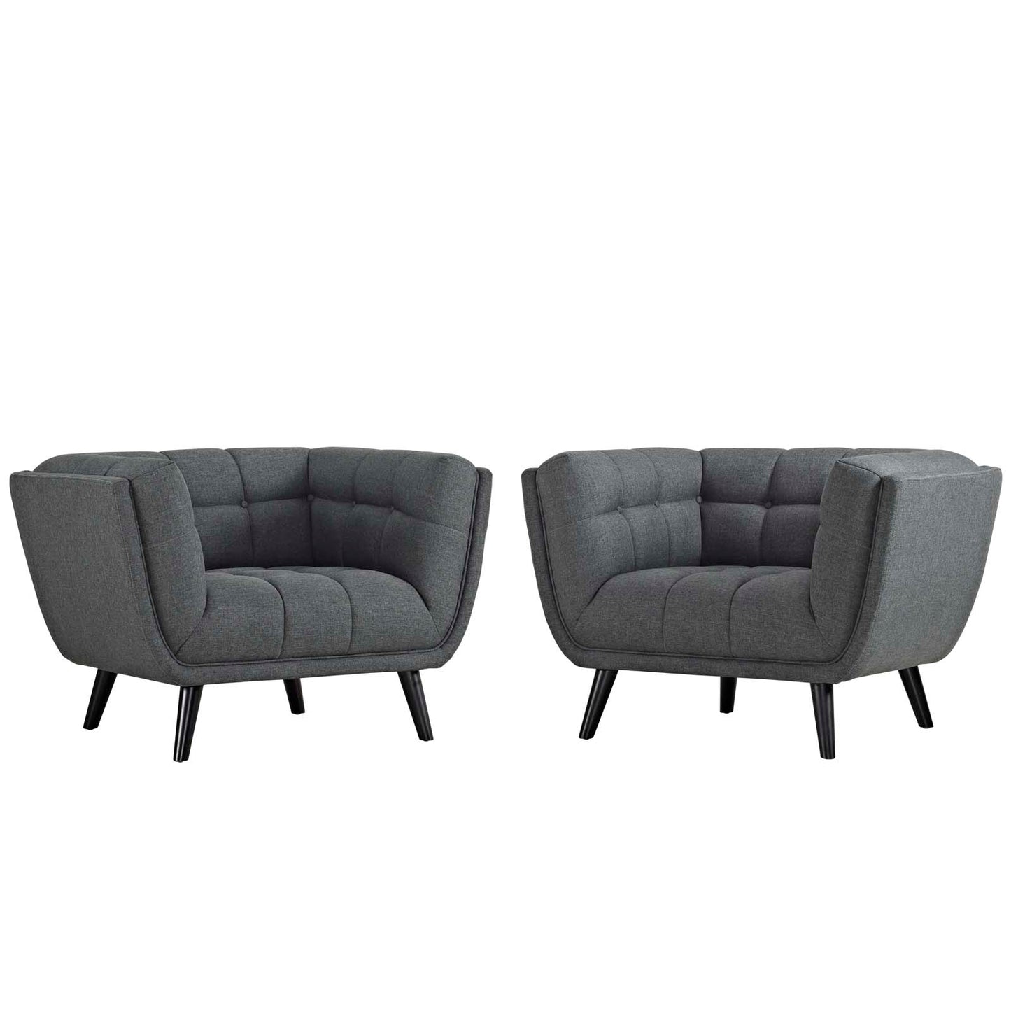 Modway Outlet Bestow 2 Piece Upholstered Fabric Armchair Set by Modway  Living Room Furniture Gray - EEI-2982-GRY-SET