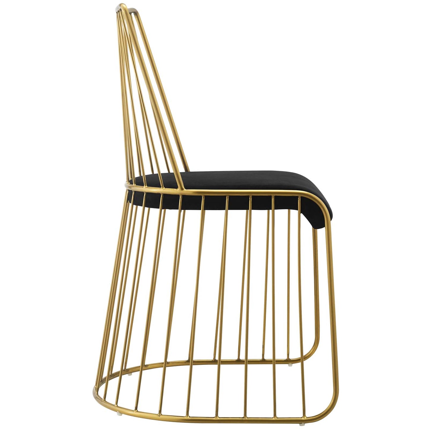 Modway Outlet Rivulet Gold Stainless Steel Performance Velvet Dining Chair by Modway  Bar and Dining Furniture Gold Black - EEI-2994-GLD-BLK