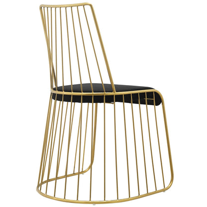 Modway Outlet Rivulet Gold Stainless Steel Performance Velvet Dining Chair by Modway  Bar and Dining Furniture Gold Black - EEI-2994-GLD-BLK