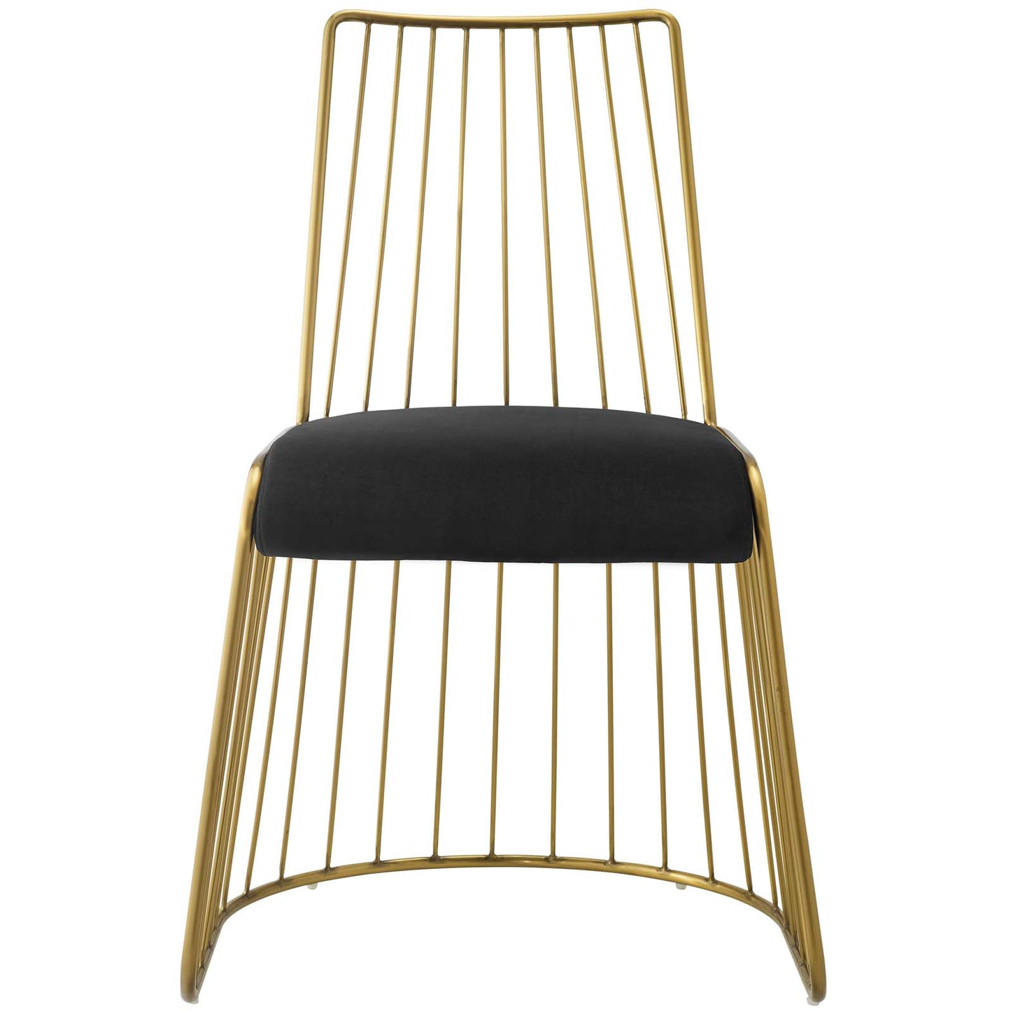 Modway Outlet Rivulet Gold Stainless Steel Performance Velvet Dining Chair by Modway  Bar and Dining Furniture Gold Black - EEI-2994-GLD-BLK