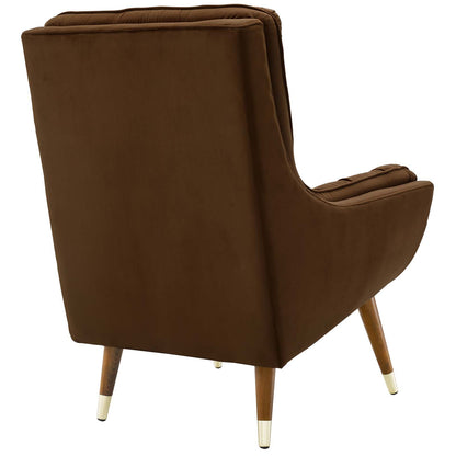 Modway Outlet Suggest Button Tufted Performance Velvet Lounge Chair by Modway  Living Room Furniture Brown - EEI-3001-BRN