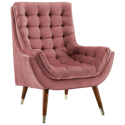 Modway Outlet Suggest Button Tufted Performance Velvet Lounge Chair by Modway  Living Room Furniture Dusty Rose - EEI-3001-DUS