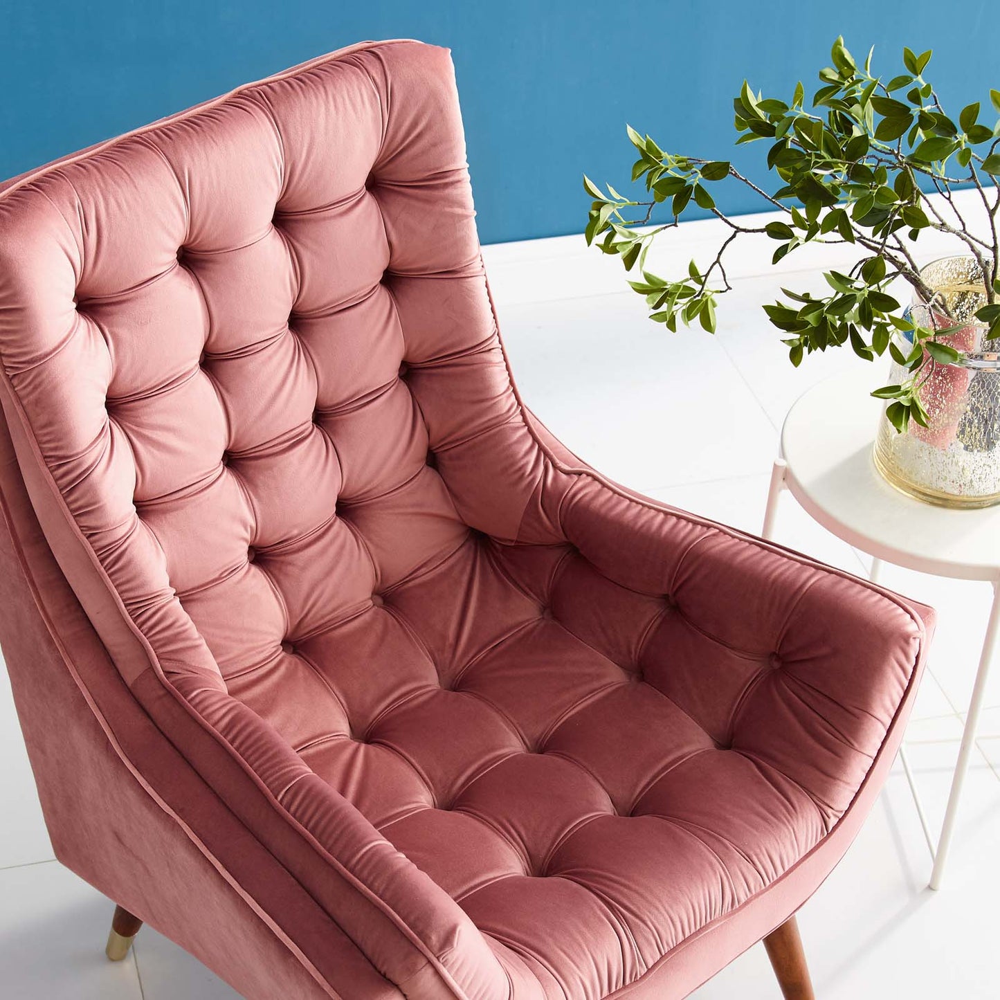 Modway Outlet Suggest Button Tufted Performance Velvet Lounge Chair by Modway  Living Room Furniture Dusty Rose - EEI-3001-DUS