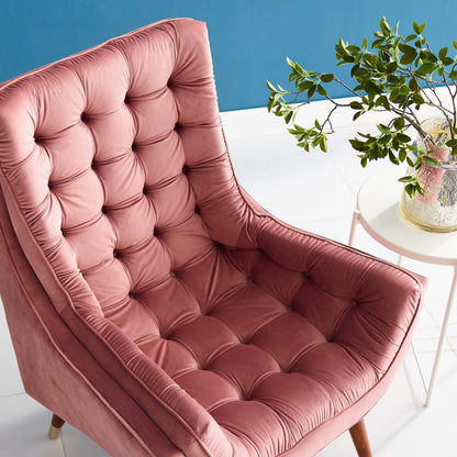 Modway Outlet Suggest Button Tufted Performance Velvet Lounge Chair by Modway  Living Room Furniture Dusty Rose - EEI-3001-DUS