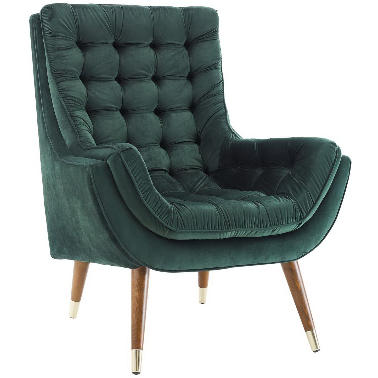 Modway Outlet Suggest Button Tufted Performance Velvet Lounge Chair by Modway  Living Room Furniture Green - EEI-3001-GRN