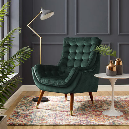 Modway Outlet Suggest Button Tufted Performance Velvet Lounge Chair by Modway  Living Room Furniture Green - EEI-3001-GRN